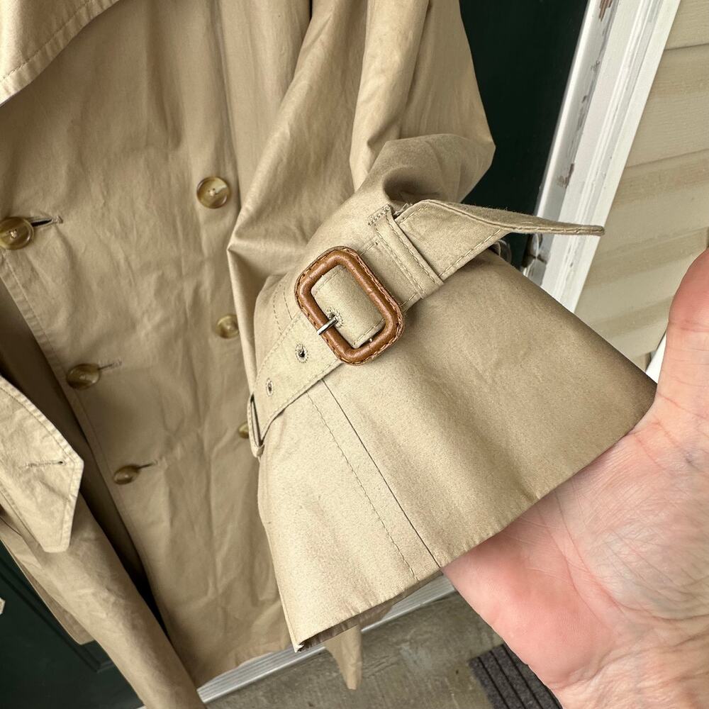 Austin Reed Regent St Trench Coat 40R Tan Wool Liner Belted Rain Jacket Britcore - Picture 4 of 11